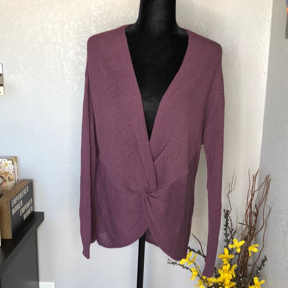 Express Sweaters - Purple Mesh Sweater